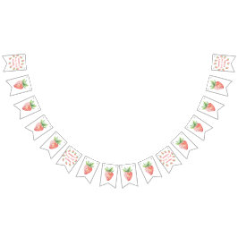 水彩いちご1st誕生日パーティー バンティングフラッグ