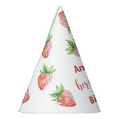 水彩いちご1st誕生日パーティー パーティーハット (左)