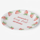 水彩いちご1st誕生日パーティー ペーパープレート (アングル)