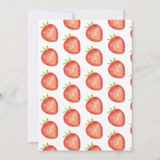 水彩いちご1st誕生日パーティー 招待状 (裏面)