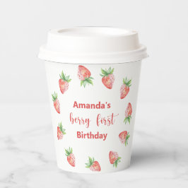 水彩いちご1st誕生日パーティー 紙コップ
