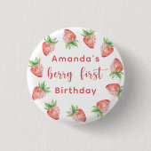 水彩いちご1st誕生日パーティー 缶バッジ (正面)