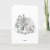 水彩うさぎのクリスマスツリー カード (裏面)