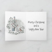 水彩うさぎのクリスマスツリー カード (内部)