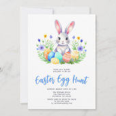 水彩うさぎイースターエッグハント 招待状 (正面)