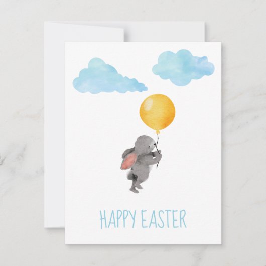 水彩うさぎイースター シーズンカード (正面)