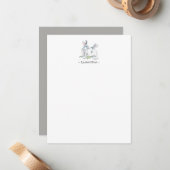 水彩うさぎカスタマイズステーショナリー ノートカード (正面/裏面インサイチュ)