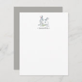 水彩うさぎカスタマイズステーショナリー ノートカード (正面/裏面)