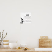 水彩うさぎ年カレンダーポスター2023 ポスター (キッチン)