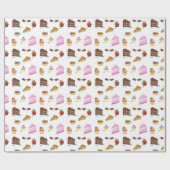 水彩おいしいデザート ラッピングペーパー (フラット)