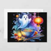 水彩おなかをすかせたゴーストフェスティバル ポストカード (正面/裏面)