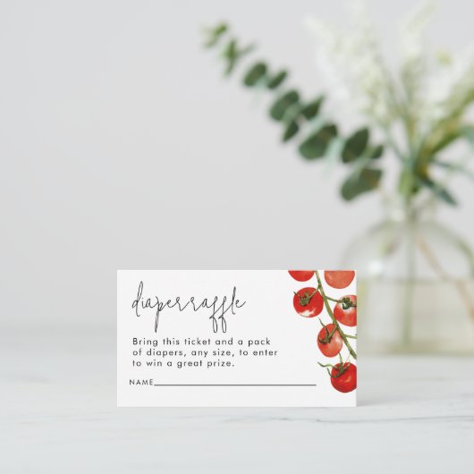 水彩おむつイタリアンラッフルベビーシャワー エンクロージャーカード (スタンド正面)