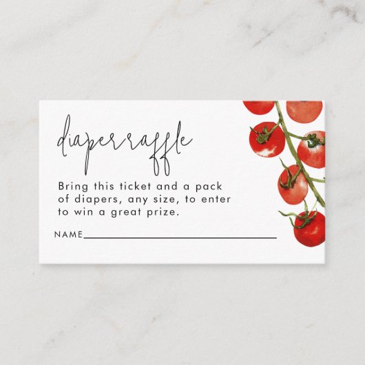 水彩おむつイタリアンラッフルベビーシャワー エンクロージャーカード (正面)