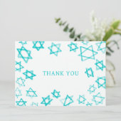 水彩おもしろいアクアスターオブデイヴィッドバーバルミツワー サンキューカード (スタンド正面)