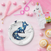 水彩おもしろいキツネ誕生日 ペーパープレート (パーティー)