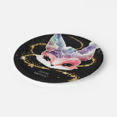 水彩おもしろいキツネ誕生日 ペーパープレート (アングル)