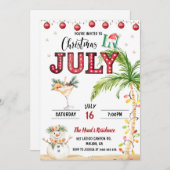 水彩おもしろいクリスマスインセブンパーティー 招待状 (正面/裏面)