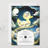 水彩おもしろいダクリング誕生日 招待状 (正面)