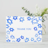 水彩おもしろいブルースターオブデイヴィッドバーバルミツワー サンキューカード (スタンド正面)