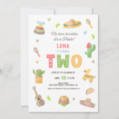 水彩おもしろいメキシカンフィエスタ2nd誕生日パーティー 招待状 (正面)