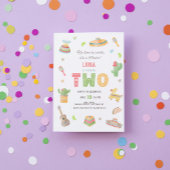 水彩おもしろいメキシカンフィエスタ2nd誕生日パーティー 招待状