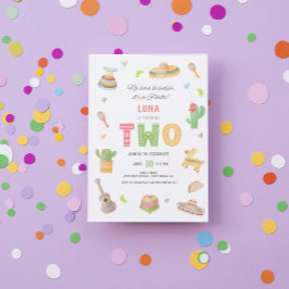 水彩おもしろいメキシカンフィエスタ2nd誕生日パーティー 招待状