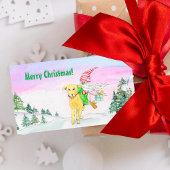 水彩おもしろいラブラドール及び格言クリスマス ギフトタグ