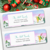 水彩おもしろいラブラドール及び格言クリスマス ラベル