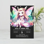 水彩おもしろい妖精誕生日 招待状 (スタンド正面)