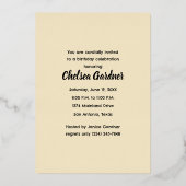 水彩おもしろい漫画誕生日シーン 箔招待状 (裏面)