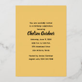 水彩おもしろい漫画誕生日シーン 箔招待状 (裏面)