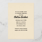 水彩おもしろい漫画誕生日シーン 箔招待状 (裏面)