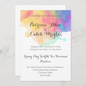 水彩おもしろい結婚式招待状 招待状 (正面/裏面)