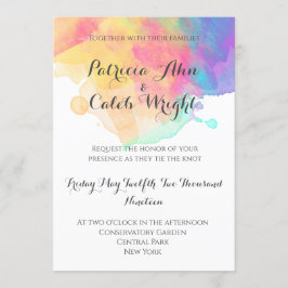 水彩おもしろい結婚式招待状 招待状