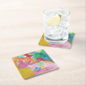 水彩おもしろい- KidsArt for CHOC スクエアペーパーコースター (インサイチュ)