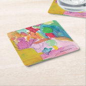 水彩おもしろい- KidsArt for CHOC スクエアペーパーコースター (アングル)