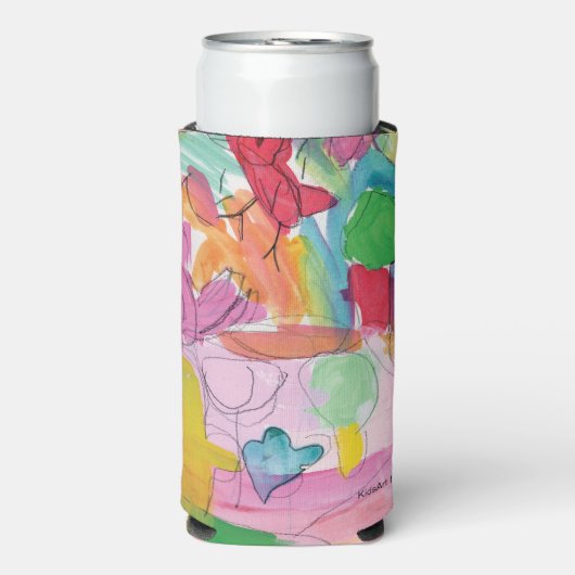 水彩おもしろい- KidsArt for CHOC スリム缶クーラー (Seltzer正面)