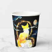 水彩お洒落キツネ誕生日 紙コップ (正面)