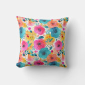 水彩お洒落バラ クッション (正面)