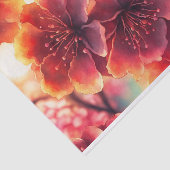 水彩お洒落ピンクさくらんぼ花 薄葉紙 (詳細)