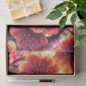 水彩お洒落ピンクさくらんぼ花 薄葉紙 (ギフト)