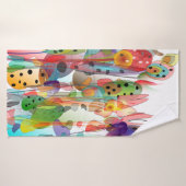 水彩お洒落フローラアートシャワーカーテン バスタオル (バスタオル)