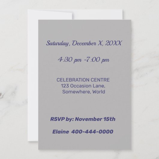 水彩お洒落フローラ誕生日 招待状 (裏面)