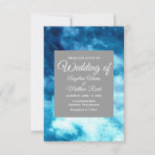 水彩お洒落フローラ青 招待状 (正面)