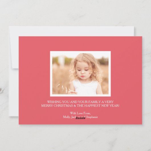 水彩お洒落リースクリスマスフォトカード シーズンカード (裏面)