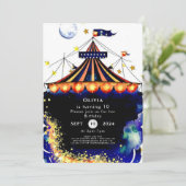 水彩お洒落回路誕生日 招待状 (スタンド正面)