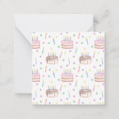 水彩お誕生日ケーキギフトエンクロージャ ノートカード (裏面)