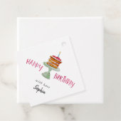 水彩お誕生日ケーキハッピーバースデーギフトラベル フェイバータグ (インサイチュ)