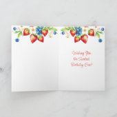 水彩お誕生日ケーキ パーソナライズされた カード (内部)