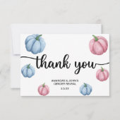 水彩かぼちゃありがとう性別を明かす サンキューカード (正面)
